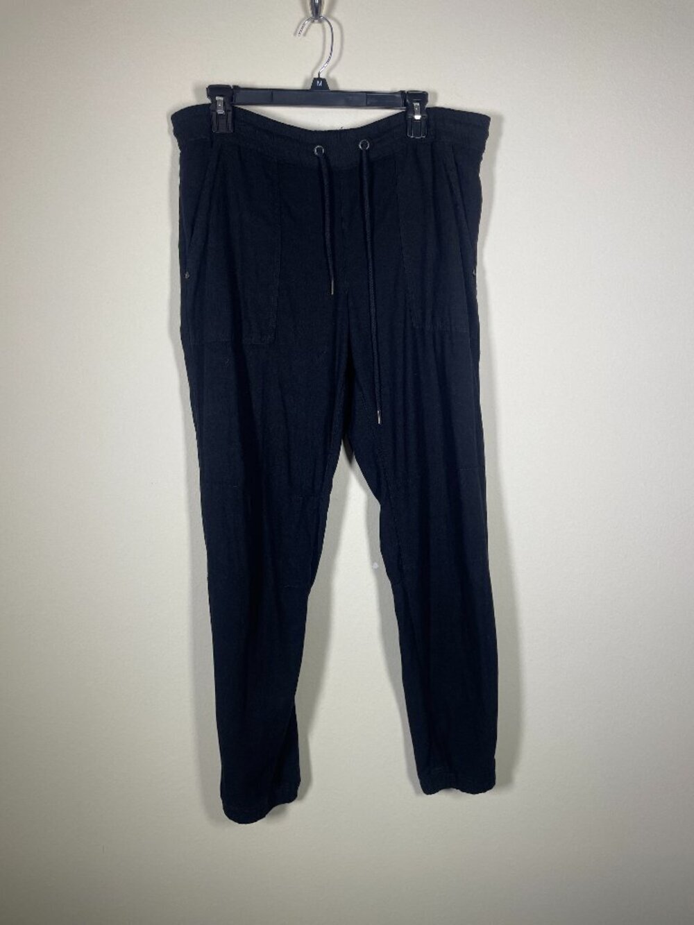 Sanctuary Women's Black Linen Blend Jogger Pants Athleisure L/XL!